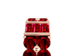 Round and Baguette Ruby Anniversary Band in Rose gold with Channel and Prong Setting_5