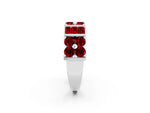 Round and Baguette Ruby Anniversary Band in Silver with Channel and Prong Setting_2