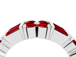 Round and Baguette Ruby Anniversary Band in White gold with Channel and Prong Setting_4