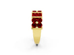 Round and Baguette Ruby Anniversary Band in Yellow gold with Channel and Prong Setting_2