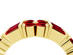 Round and Baguette Ruby Anniversary Band in Yellow gold with Channel and Prong Setting_4