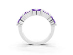Round and Baguette Tanzanite Anniversary Band in Platinum with Channel and Prong Setting_3