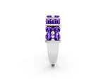 Round and Baguette Tanzanite Anniversary Band in White gold with Channel and Prong Setting_2