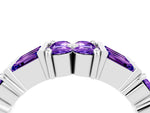 Round and Baguette Tanzanite Anniversary Band in White gold with Channel and Prong Setting_4