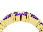 Round and Baguette Tanzanite Anniversary Band in Yellow gold with Channel and Prong Setting_4