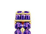 Round and Baguette Tanzanite Anniversary Band in Yellow gold with Channel and Prong Setting_5