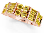Round and Baguette Yellow Sapphire Anniversary Band in Rose gold with Channel and Prong Setting_1