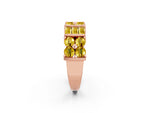 Round and Baguette Yellow Sapphire Anniversary Band in Rose gold with Channel and Prong Setting_2
