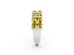 Round and Baguette Yellow Sapphire Anniversary Band in White gold with Channel and Prong Setting_2