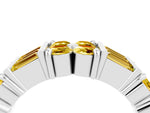 Round and Baguette Yellow Sapphire Anniversary Band in White gold with Channel and Prong Setting_4
