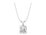 Silver Asscher Diamond Solitaire Pendant with Four Prong Setting_3
