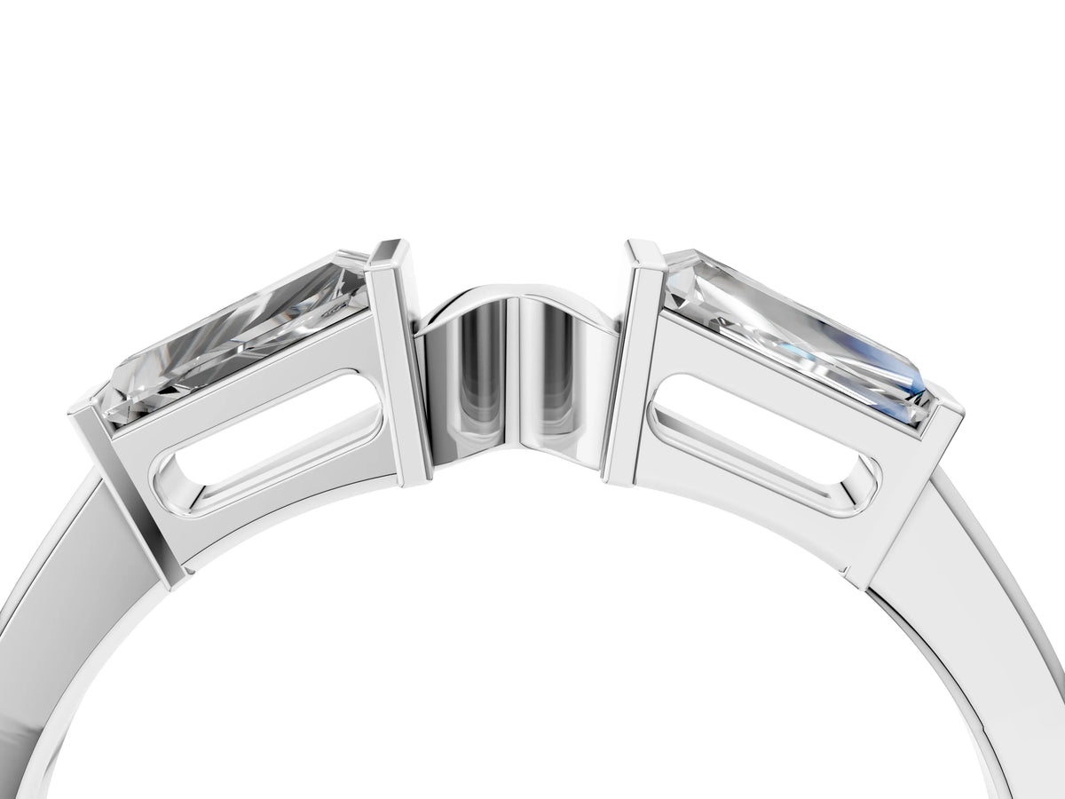 Silver Baguette Diamond Open Band with Bar Prong Setting_16