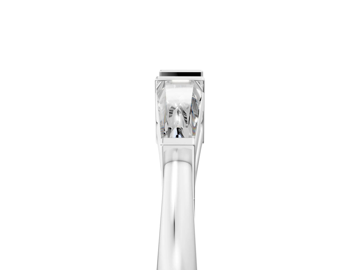 Silver Baguette Diamond Open Band with Bar Prong Setting_17