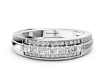 Silver Bar-Set Princess Cut Diamond Pavé Band_12