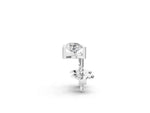 Silver Bar Set Round Diamond Stud Earrings in White Gold_8