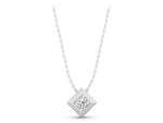 Silver Bezel Princess Cut Diamond Pendant_5