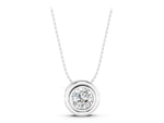 Silver Bezel Round Diamond Pendant_5