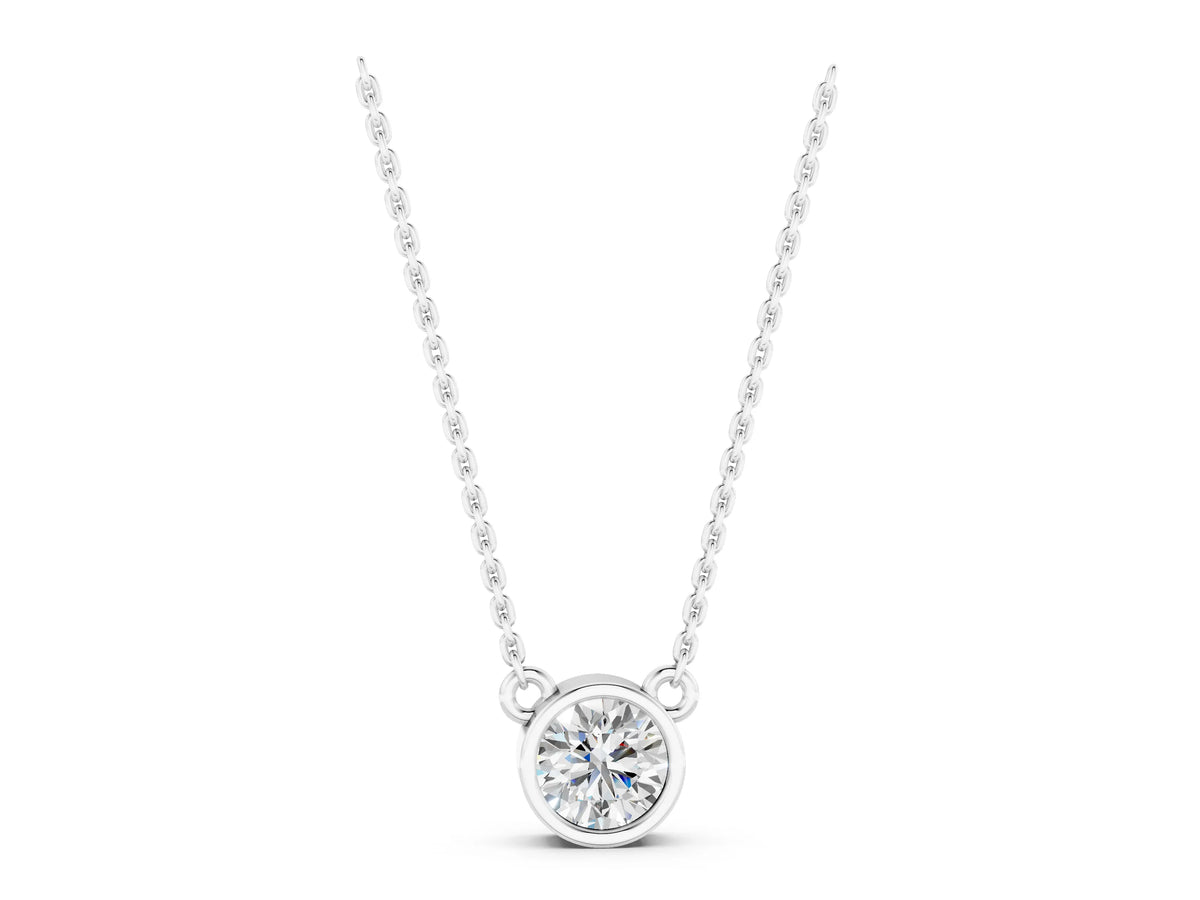 Silver Bezel Round Solitaire Pendant_3