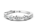 Silver Bezel Set Marquise and Round Diamond Contour Band_12