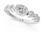 Silver Bezel Set Oval Diamond Half Eternity Band_13