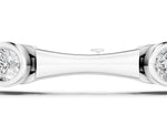 Silver Bezel Set Round Diamond Bamboo Link Bracelet_3