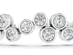 Silver Bezel Set Round Diamond Cluster Tennis Bracelet_3