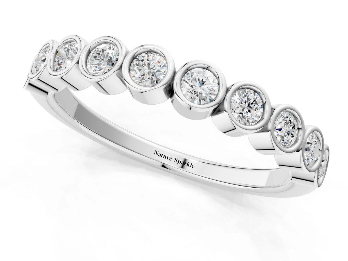 Silver Bezel Set Round Diamond Eternity Band_13