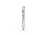 Silver Bezel Set Round Diamond Half Eternity Band_14