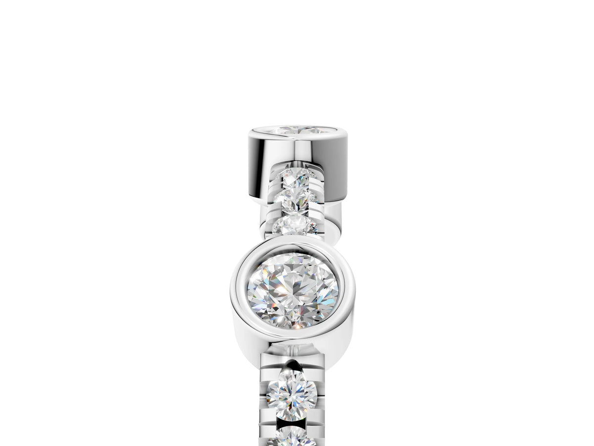 Silver Bezel Set Round Diamond Pavé Band_17