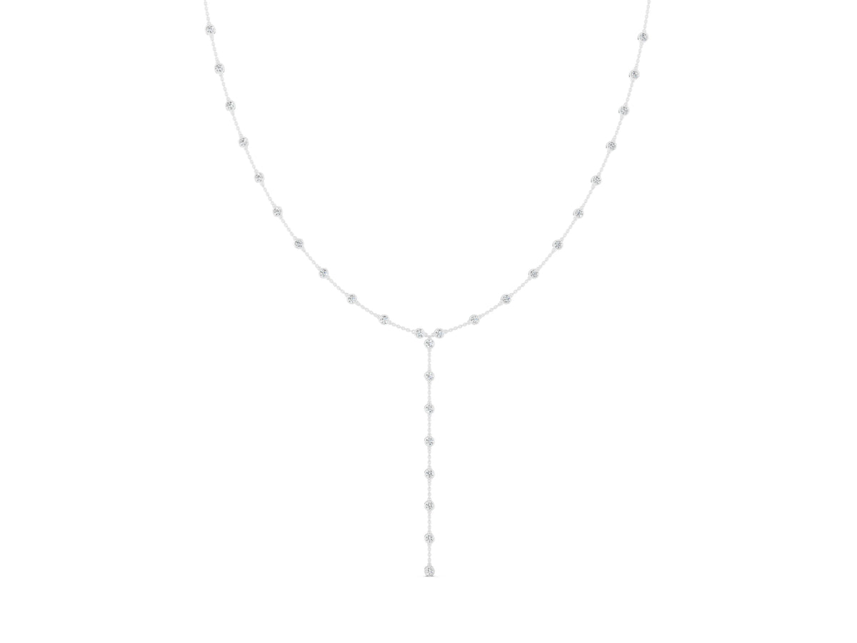 Silver Bezel-Set Round Diamond Station Y Necklace_2