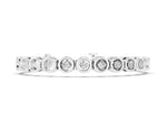 Silver Bezel Set Round Diamond Tennis Bracelet with Open Circle Band_4