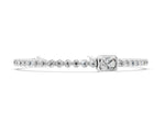 Silver Bezel-Set Round Diamond Tennis Bracelet with Radiant Center Diamond_2