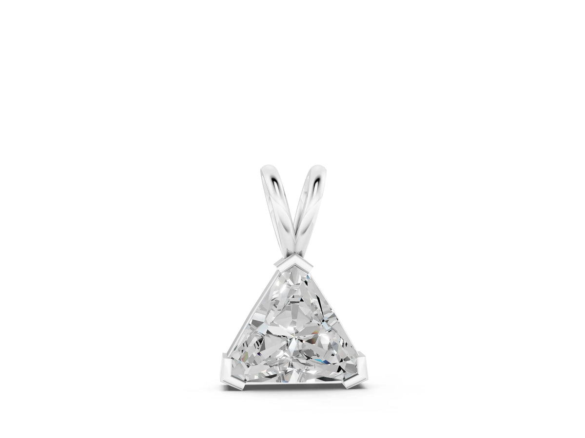 Silver Bezel-Set trilliant Diamond Pendant_2