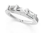 Silver Channel Set Baguette Diamond Flat Band with Bar Prong Setting_7