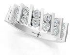 Silver Channel Set Round Diamond Anniversary Band with Vertical Prongs_13