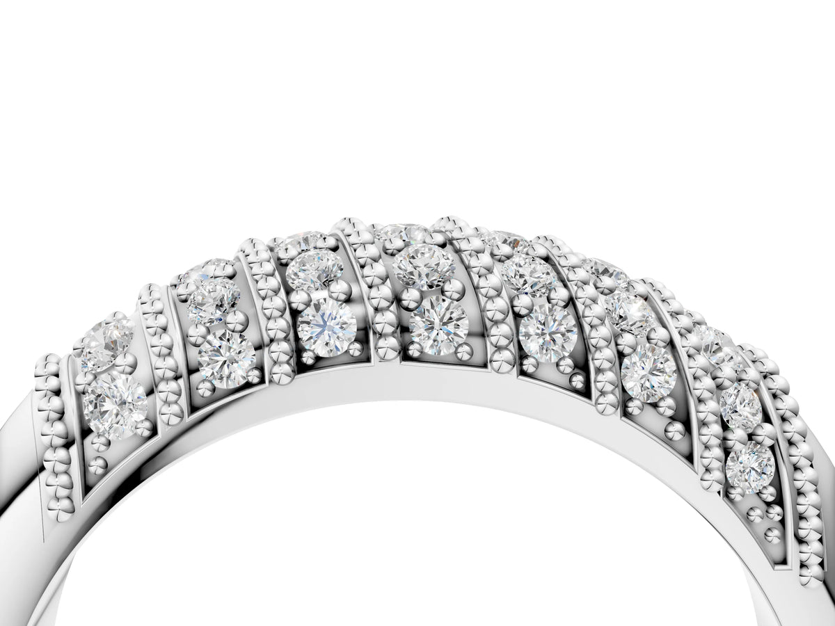 Silver Channel Set Round Diamond Dome Band_10