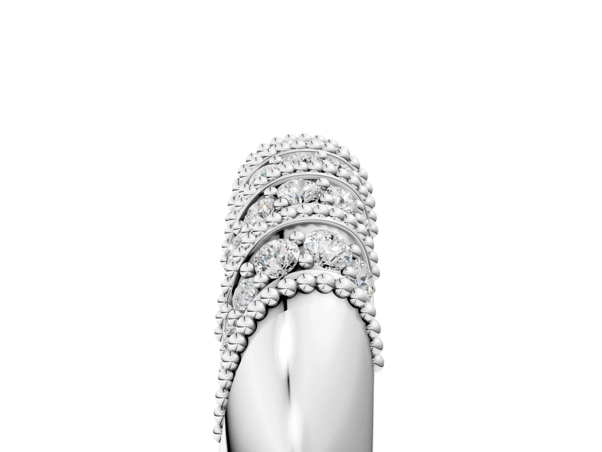 Silver Channel Set Round Diamond Dome Band_11