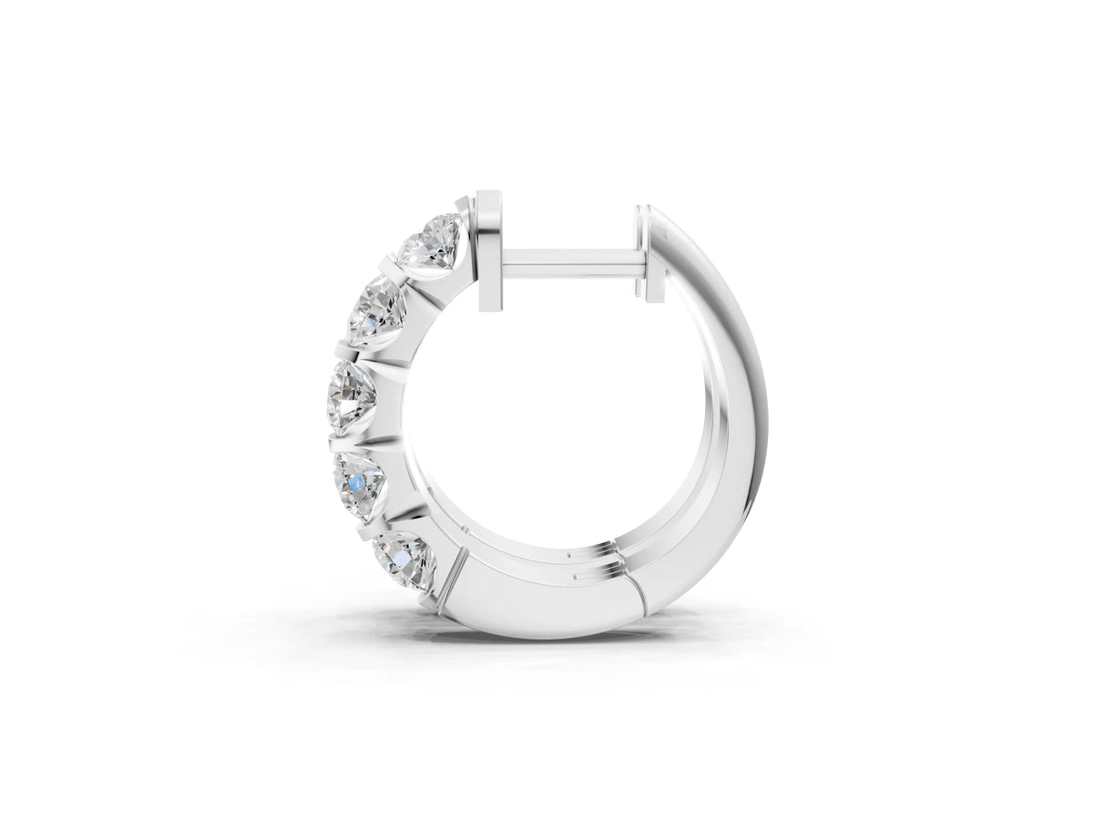 Silver Channel-Set Round Diamond Hoop Earrings_5