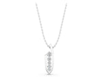 Silver Channel Set Round Diamond Pendant with Bar Prong Setting_3