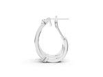 Silver Channel-Set Round Diamond Two-Tone Hoop Earrings with Claw Prong Setting_3