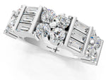 Silver Channel Set Round and Baguette Diamond Anniversary Band with Prong Setting_7