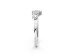 Silver Cluster Diamond Round Cut White Gold Band with Prong Setting_14