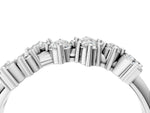 Silver Cluster Diamond Round Cut White Gold Band with Prong Setting_16