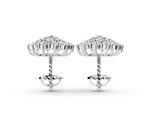 Silver Cluster Diamond Round Stud Earrings with Basket Setting_2