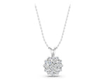 Silver Cluster Round Diamond Prong-Set Pendant_5