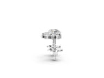 Silver Cluster Round Diamond Stud Earrings with White Gold Band and Four-Prong Setting_8