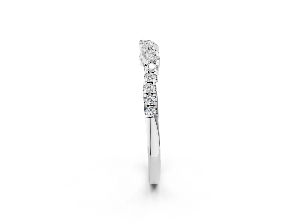 Silver Curved Diamond Pavé Round Eternity Band with Shared Prong Setting_14