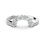 Silver Curved Round Diamond Pave Band with Prong Setting_12