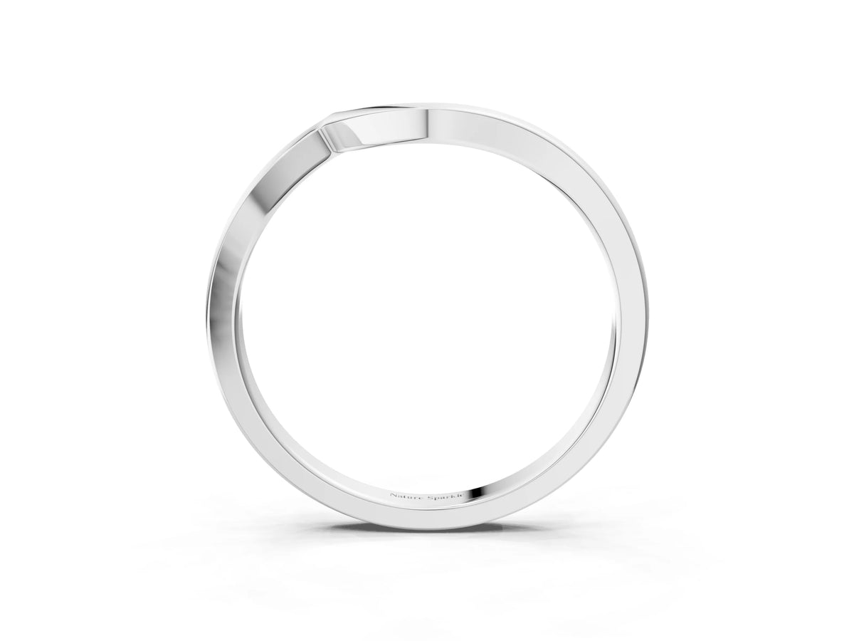 Silver Curved Solitaire Band with Round Stone Setting_15