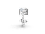 Silver Cushion Cut Diamond Stud Earrings_8